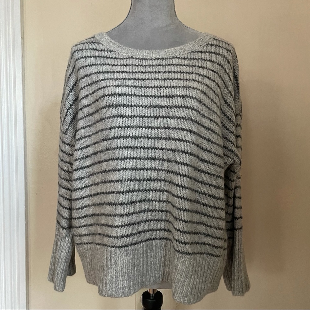 Sundays One Grey Striped Sweater